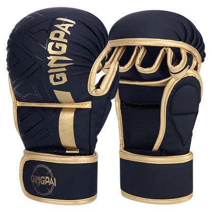 Gants MMA Demi-Doigts Pro Cuir PU – Sac de Frappe / Karaté / Muay Thai – S M L Adulte & Enfant - BLACKBEARD OUTDOOR INDUSTRIES