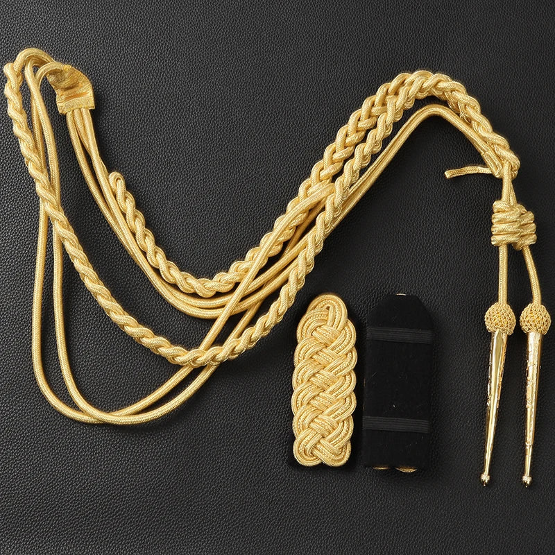 Épaulettes à franges et aiguillette dorées – Ensemble de cérémonie Bullion