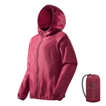 Veste coupe-vent femme UPF 50+ déperlante et pliable, randonnée