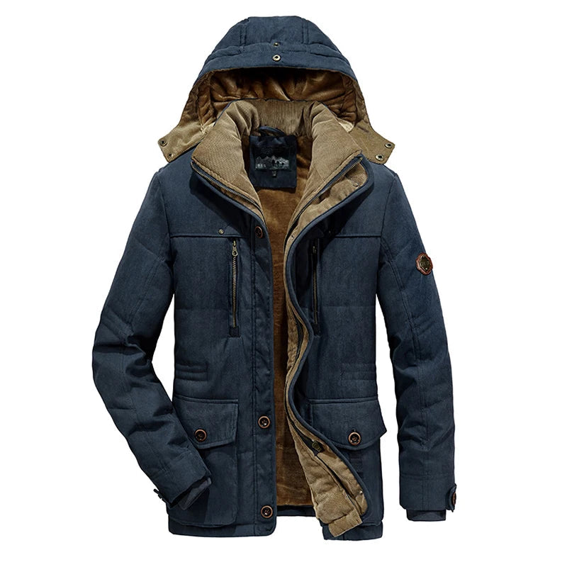 Parka Homme Hiver Coupe-Vent à Capuche Amovible – Polaire Chaude Grande Taille S-6XL - BLACKBEARD OUTDOOR INDUSTRIES
