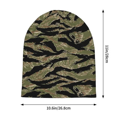 Bonnet Camouflage Militaire Tiger Stripe – Tricot Chaud Unisexe Automne Hiver