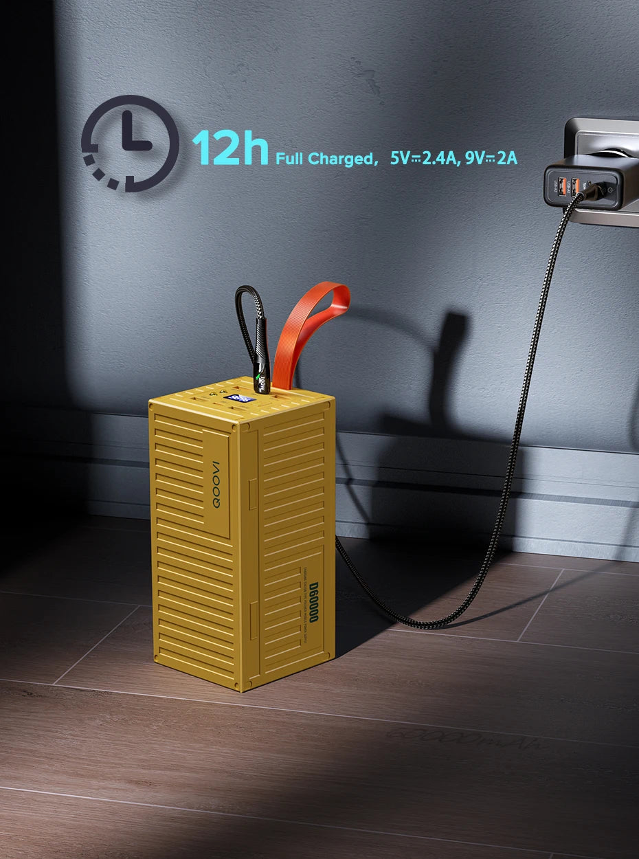 QOOVI 60000mAh Power Bank - Charge Rapide 22.5W PD QC 3.0, Station de Charge Haute Capacité BLACKBEARD OUTDOOR INDUSTRIES