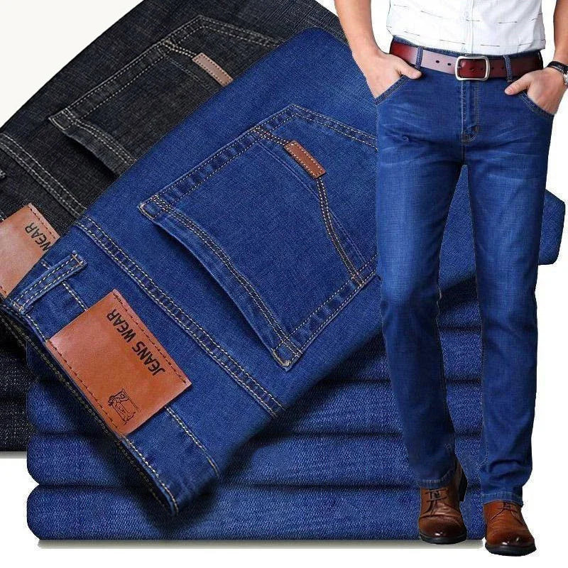 Jean Homme Fashion Business – Jean Slim Stretch Classique, Pantalon Casual – Denim Noir et Bleu BLACKBEARD OUTDOOR INDUSTRIES