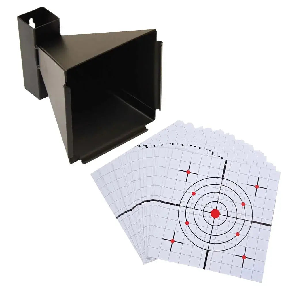 Cible Piège à Billes Noire en Forme d’Entonnoir avec Cibles en Papier – Collecteur de Billes pour Airsoft et Pistolet à Plombs Ma boutique