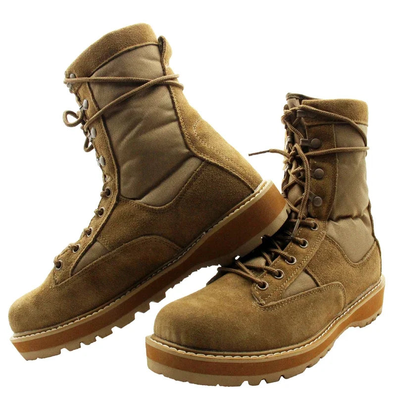 Bottes tactiques homme en cuir suédé
