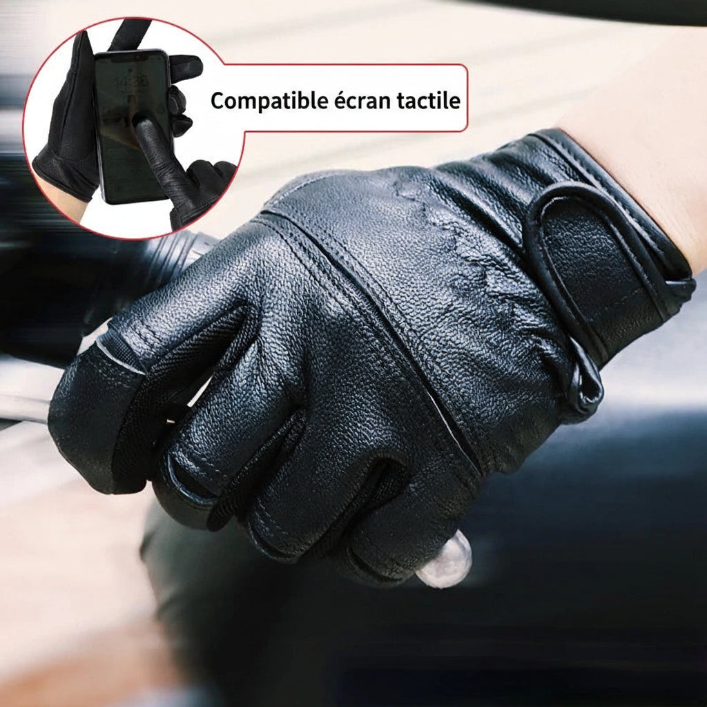 Gants Moto Cuir de Mouton Tactiles — Protection & Confort - BLACKBEARD OUTDOOR INDUSTRIES