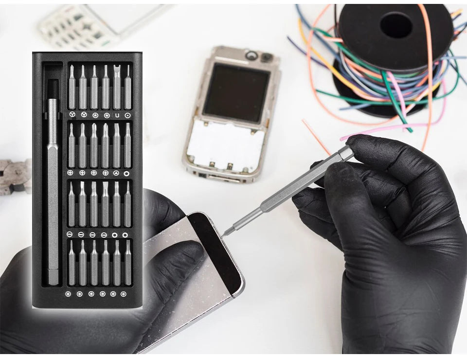Suli Set de Tournevis de Précision Magnétique 25 en 1 / 63 en 1 – Kit Mini Outils Professionnel pour Réparation Téléphone, PC, Bricolage, avec Embouts Torx, Hex, et Plus - BLACKBEARD OUTDOOR INDUSTRIES