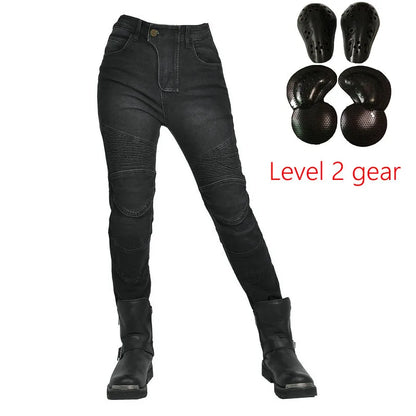 Jean moto tactique femme discret, police en civil