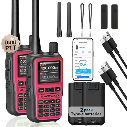 Pack 2 Talkies-Walkies BAOFENG UV-5R Mini – Double Bande, 5W, Bluetooth, Charge USB-C