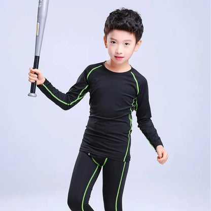 Tenue Sport Enfant Compression – Maillot Manches Longues Séchage Rapide