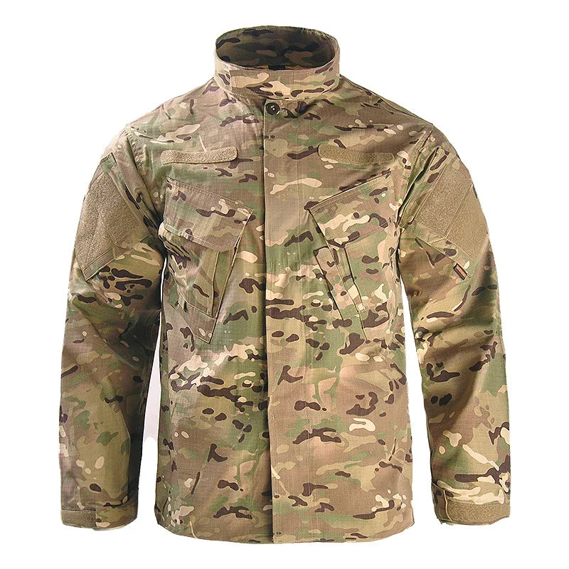 Veste Tactique Camouflage Homme – Coupe-Vent, Imperméable, Multi-Poches, Chasse & Airsoft