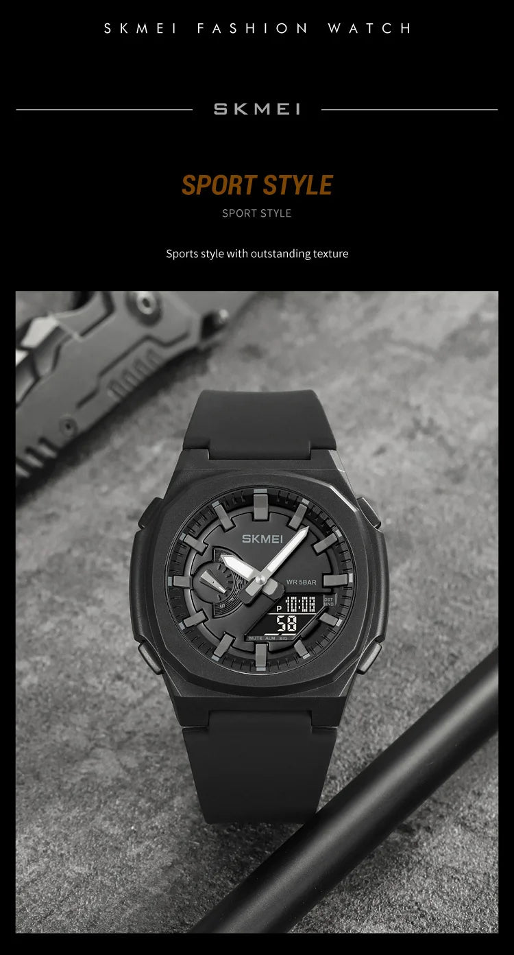 Montre de Sport SKMEI 2091 pour Homme – Montre Numérique Militaire Résistante à l'Eau avec Fonction Compte à Rebours et Date - BLACKBEARD OUTDOOR INDUSTRIES