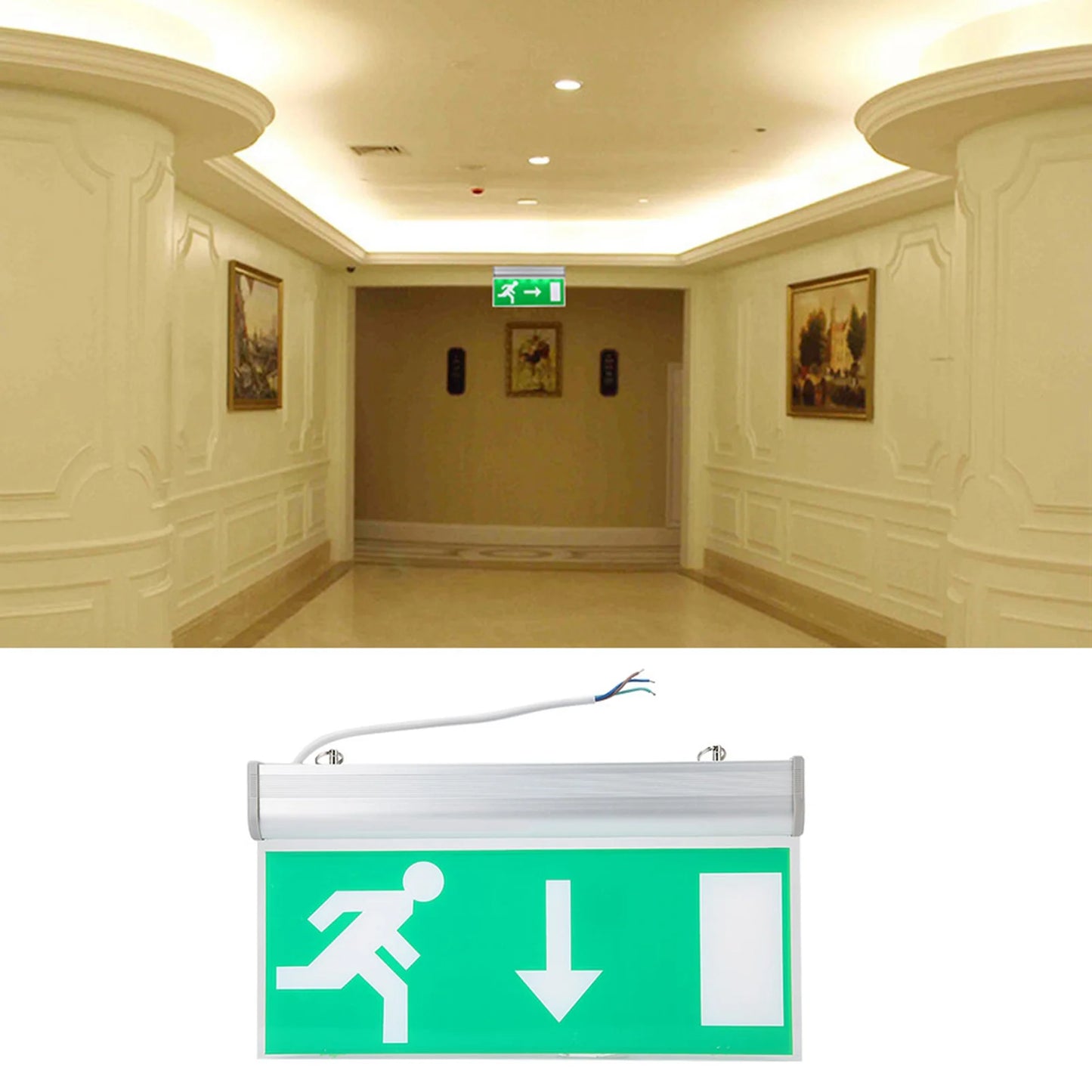 Panneau Sortie de Secours LED Acrylique 110-220V — Signalisation Évacuation - BLACKBEARD OUTDOOR INDUSTRIES