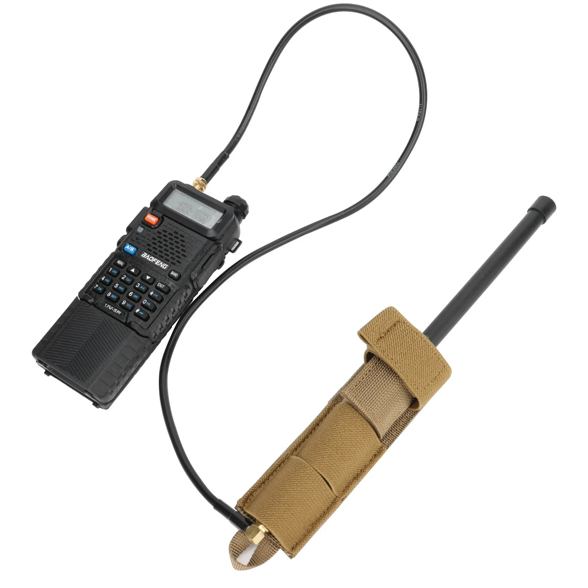 ABBREE AR-152 / AR-148 – Antenne Tactique avec Câble Coaxial SMA-Femelle pour Baofeng UV-5R / UV-82 / UV-9R Plus - BLACKBEARD OUTDOOR INDUSTRIES