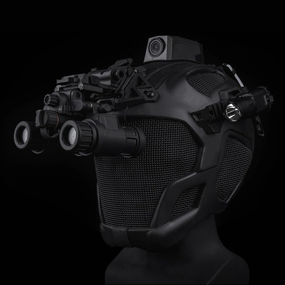 Casque tactique W23 HL-107 avec masque grillagé