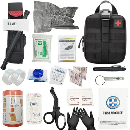 Trousse de Secours Tactique IFAK 16 Pièces - Garrot, Pochette MOLLE