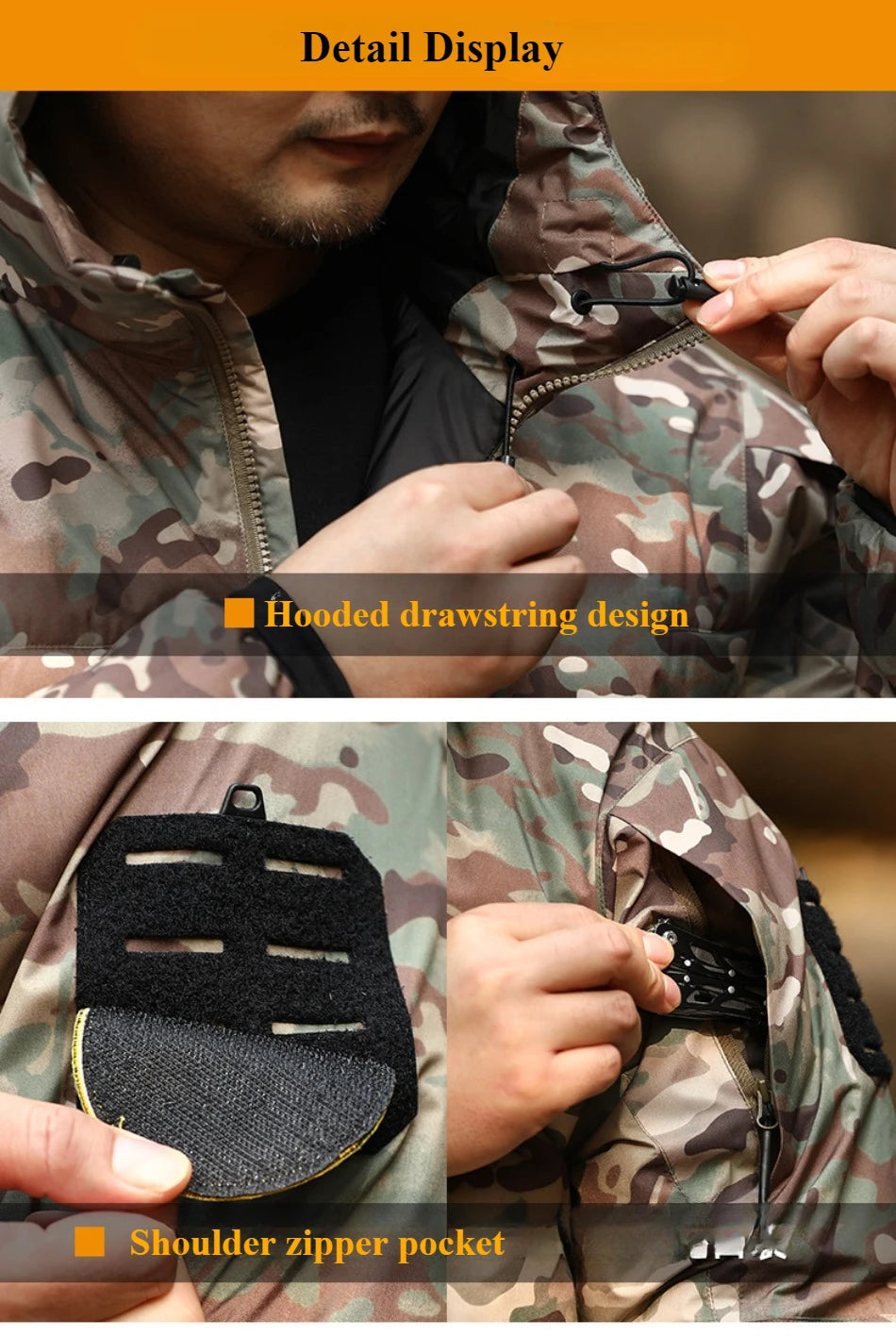 Veste Tactique Hivernale pour Homme – Parka Coton Chaud, Coupe-Vent et Imperméable avec Capuche, Manteau Camouflage pour Randonnée - BLACKBEARD OUTDOOR INDUSTRIES