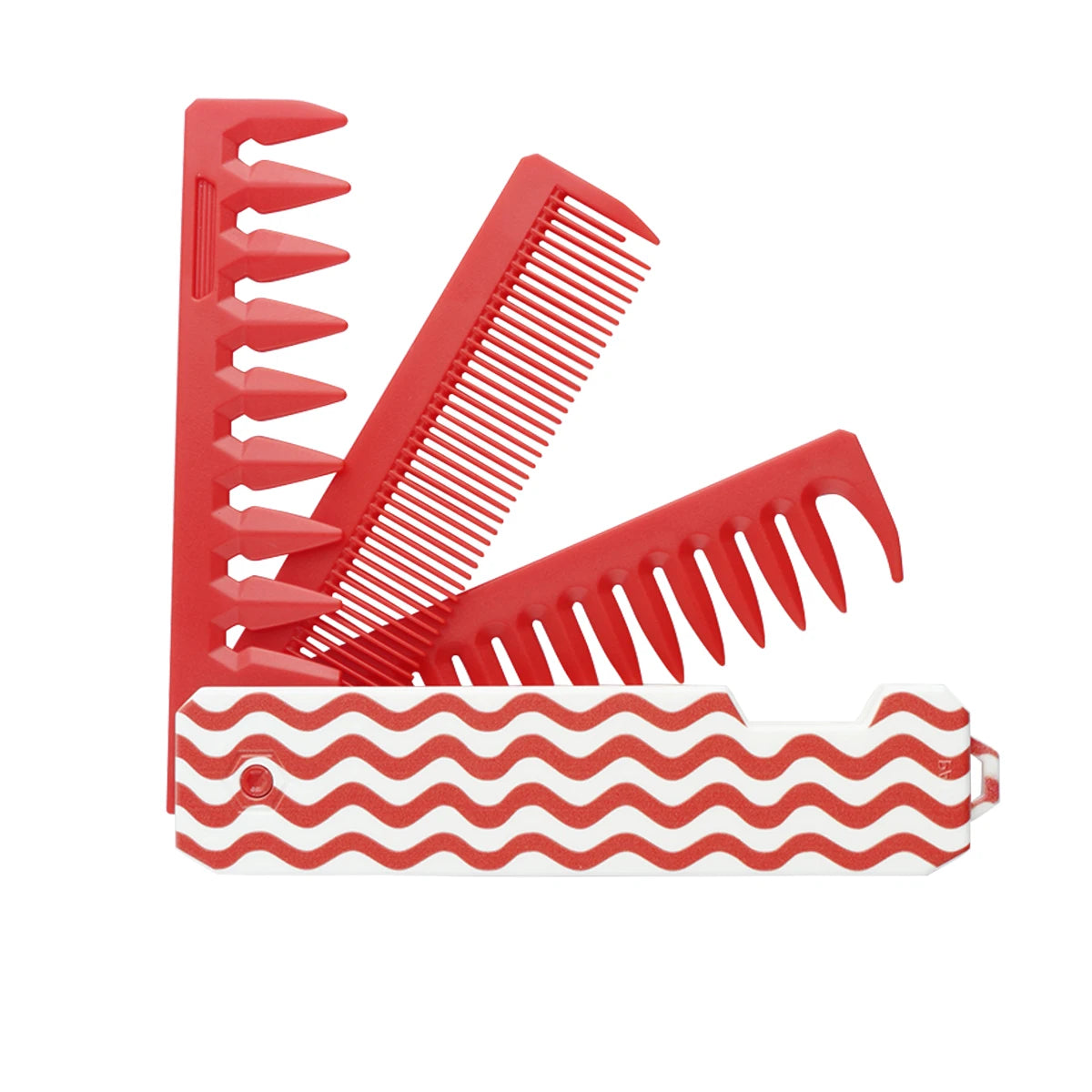 Peigne Pliable 2/3-en-1 Unisexe – Dents Larges & Denses, Barbe & Coiffure, Antistatique