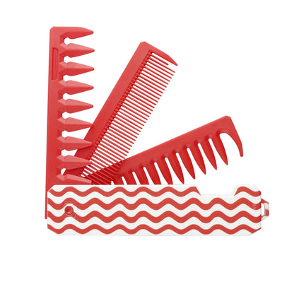 Peigne Pliable 2/3-en-1 Unisexe – Dents Larges & Denses, Barbe & Coiffure, Antistatique
