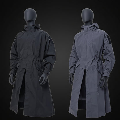Manteau tactique à capuche homme : trench long coupe-vent en coton-polyester - BLACKBEARD OUTDOOR INDUSTRIES