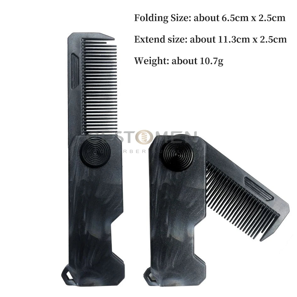 Peigne Pliable 2/3-en-1 Unisexe – Dents Larges & Denses, Barbe & Coiffure, Antistatique