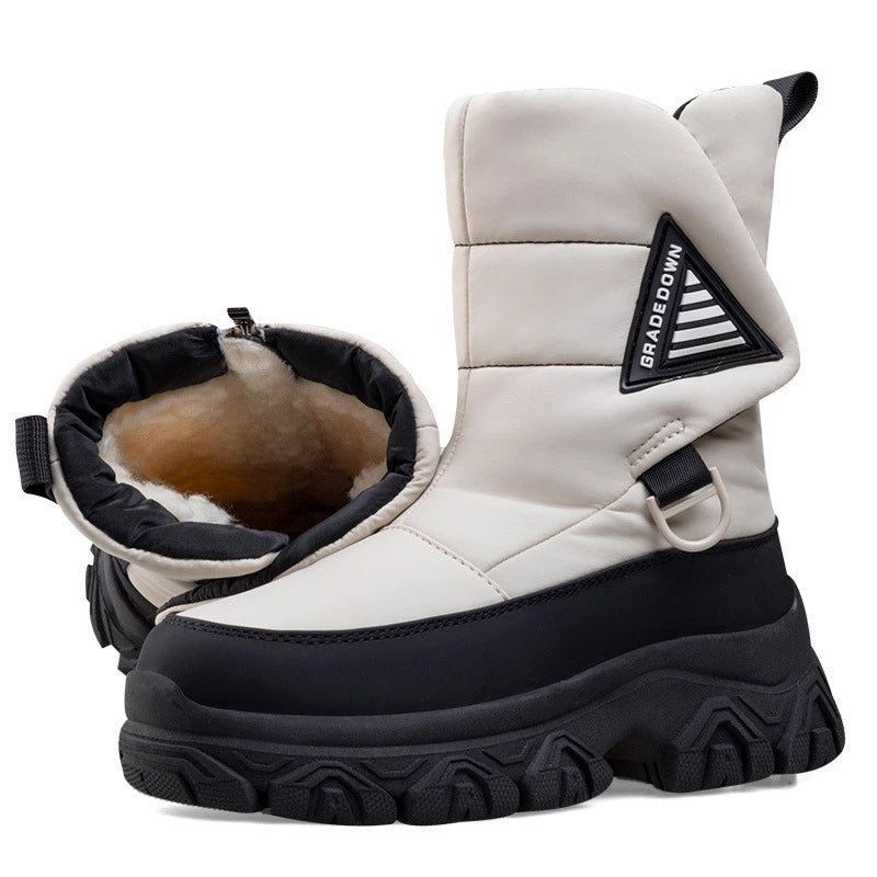 Bottes de neige femme mi-mollet doublées en flanelle