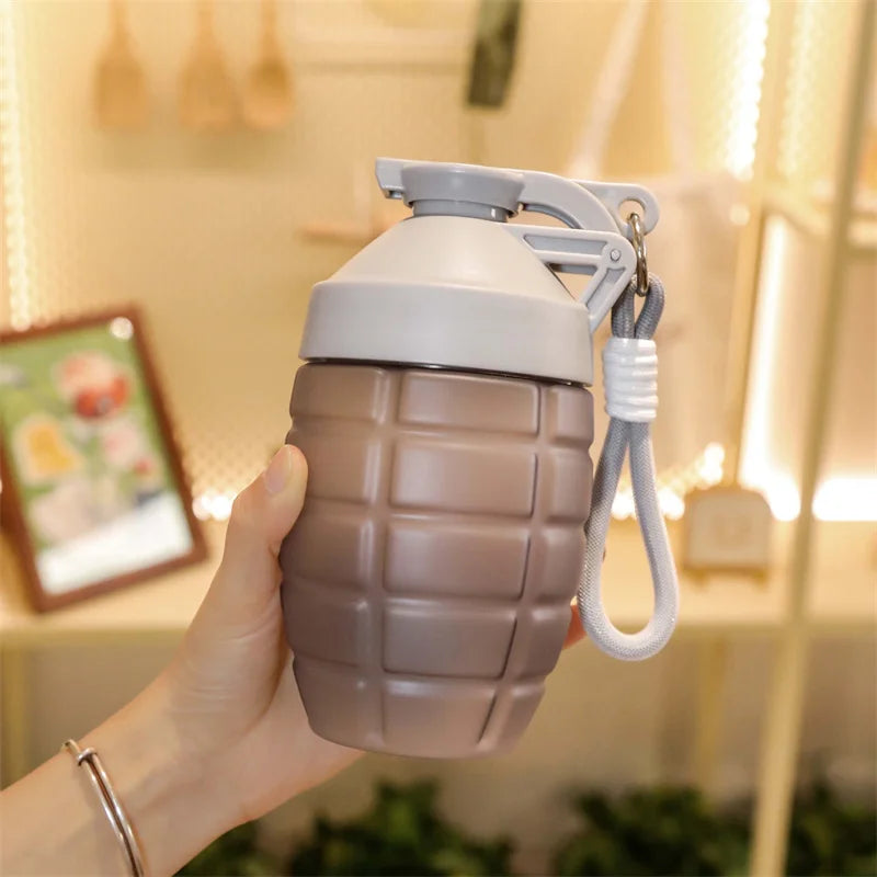 Shaker Sport 600ml Forme Grenade | Noir, Gris, Blanc