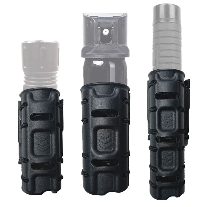 Holder Multifonction Molle pour Spray, Lampe de Poche et Baton - Rotation à 360° - Clip de Ceinture Police - Outil de Défense Personnel BLACKBEARD OUTDOOR INDUSTRIES