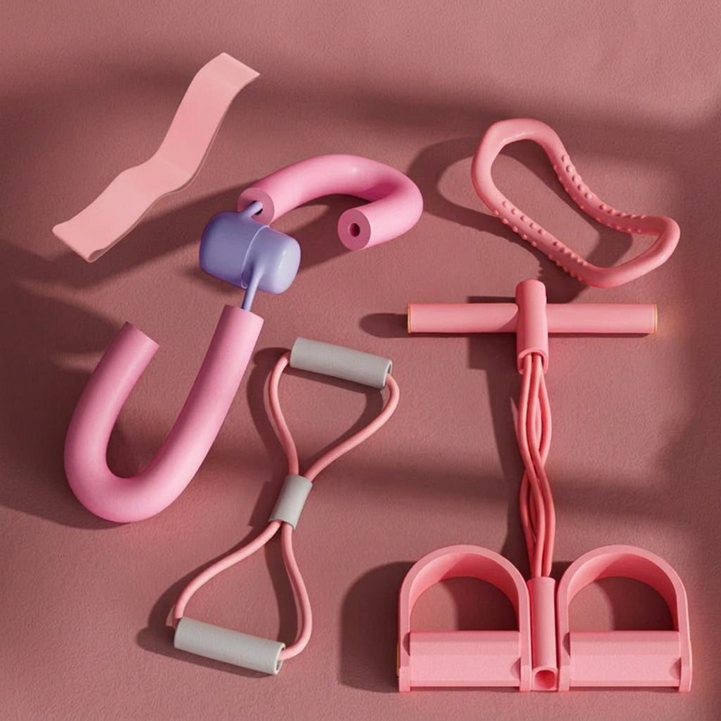 Kit yoga et fitness 5 pièces avec élastiques et accessoires
