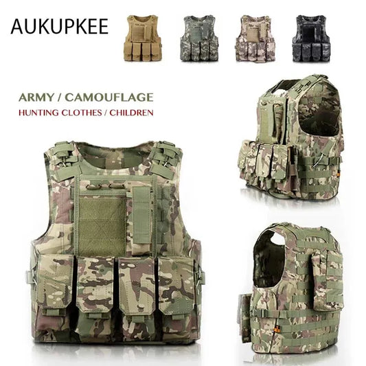 Gilet tactique AUKUPKEE MOLLE ajustable pour la sécurité, le combat, la chasse, et l'entraînement airsoft - BLACKBEARD OUTDOOR INDUSTRIES