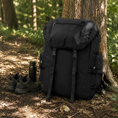 Sac à dos militaire 65 L noir, grande capacité