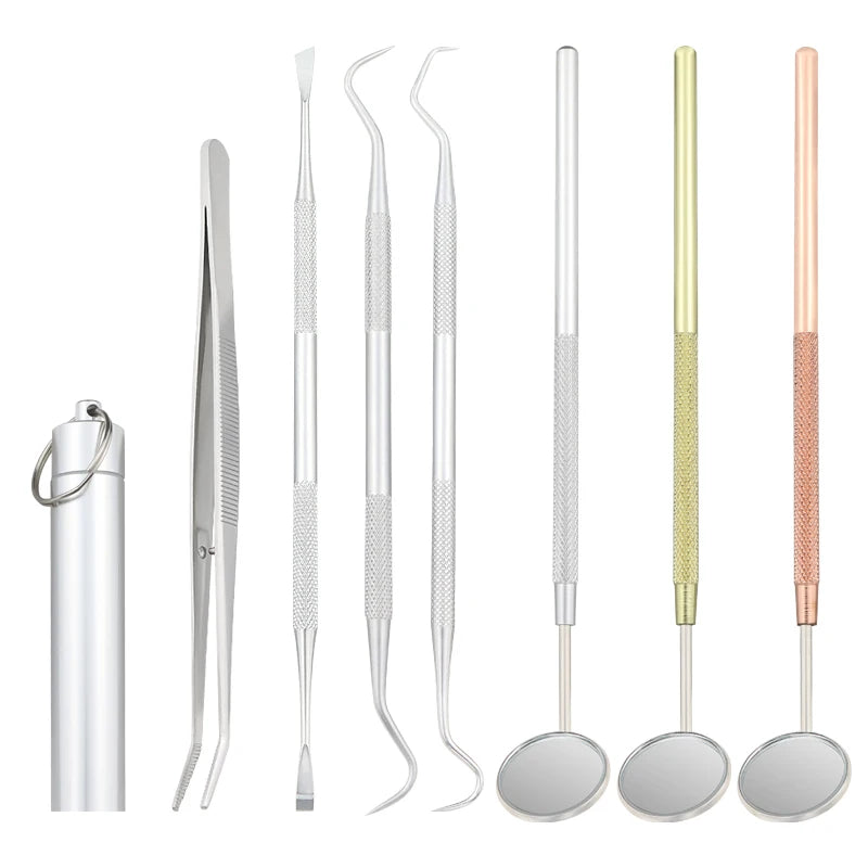 Kit d'Outils Dentaires Professionnels en Acier Inoxydable – Miroir, Sonde, Pince, Détartreur, Curette Ma boutique
