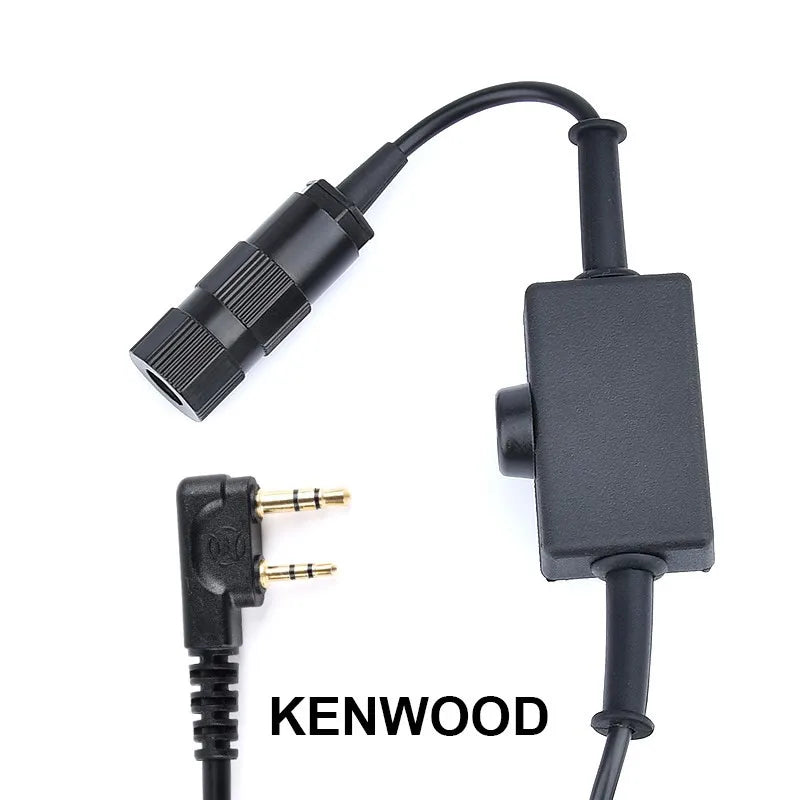 WADSN MH180-V Oreillette Conduction Osseuse Tactique – PTT Kenwood, Airsoft, Talkie-Walkie