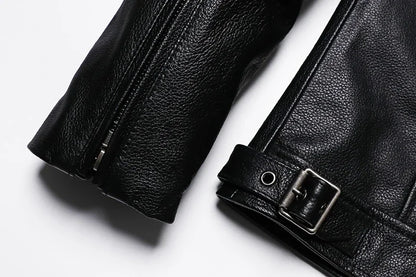 Blouson Homme Moto Classique en Cuir Véritable - BLACKBEARD OUTDOOR INDUSTRIES