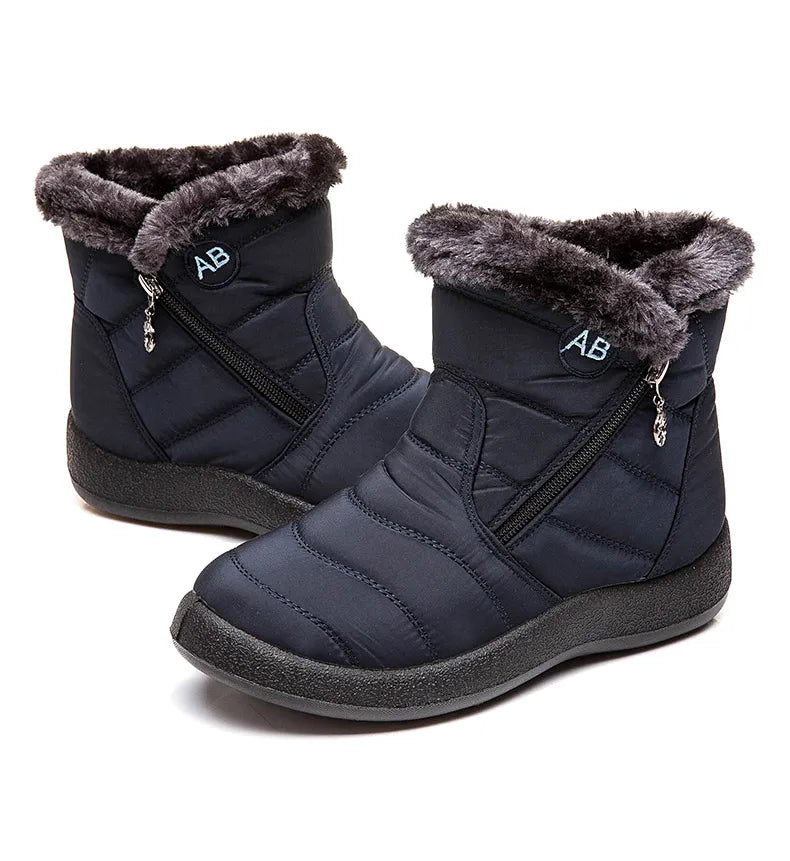 Bottines Hiver Femme Fourrées & Imperméables – Chaussures Chaudes à Talon Plat – Style Élégant & Confort – Neige / Froid - BLACKBEARD OUTDOOR INDUSTRIES