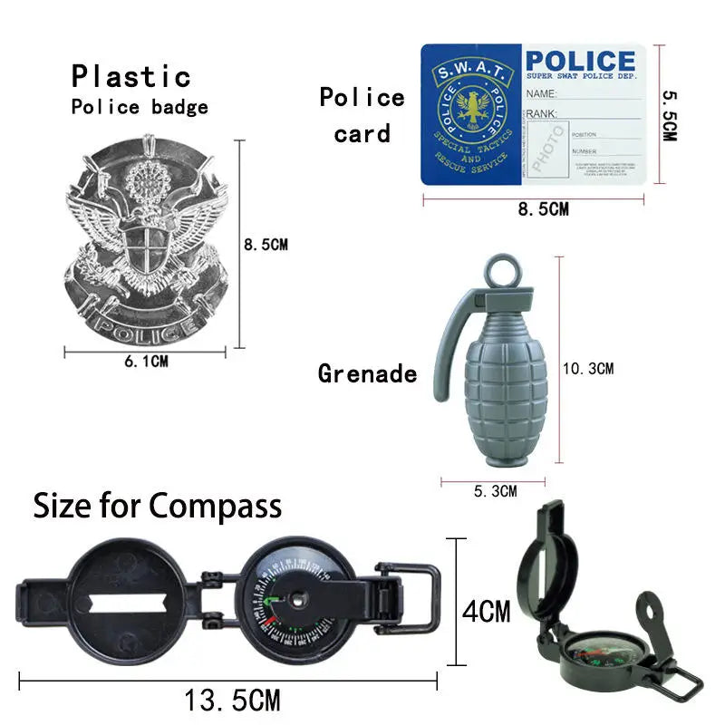 Costume Policier Enfant Complet – Déguisement Police avec Accessoires Halloween - BLACKBEARD OUTDOOR INDUSTRIES