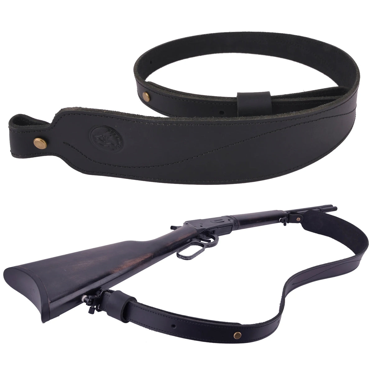 Sangle Fusil Cuir Véritable Réglable – Chasse, Carabine Vintage, 4mm, 2 Coloris