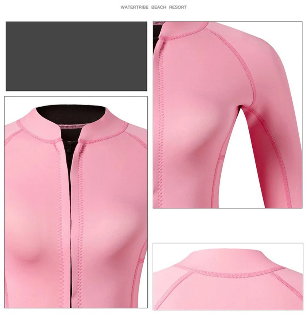 Combinaison Bikini Néoprène Femme 2MM avec Bas – Maillot de Bain Longues Manches Surf, Plongée, Snorkeling, Natation - BLACKBEARD OUTDOOR INDUSTRIES