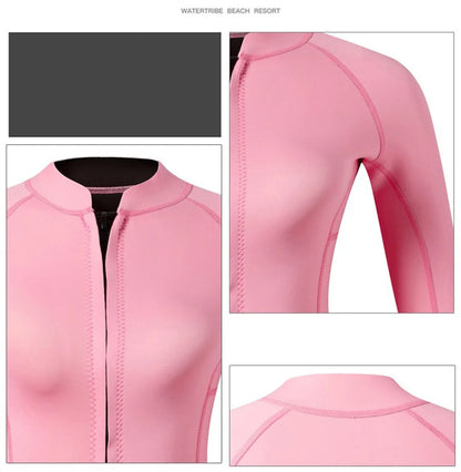 Combinaison Bikini Néoprène Femme 2MM avec Bas – Maillot de Bain Longues Manches Surf, Plongée, Snorkeling, Natation - BLACKBEARD OUTDOOR INDUSTRIES