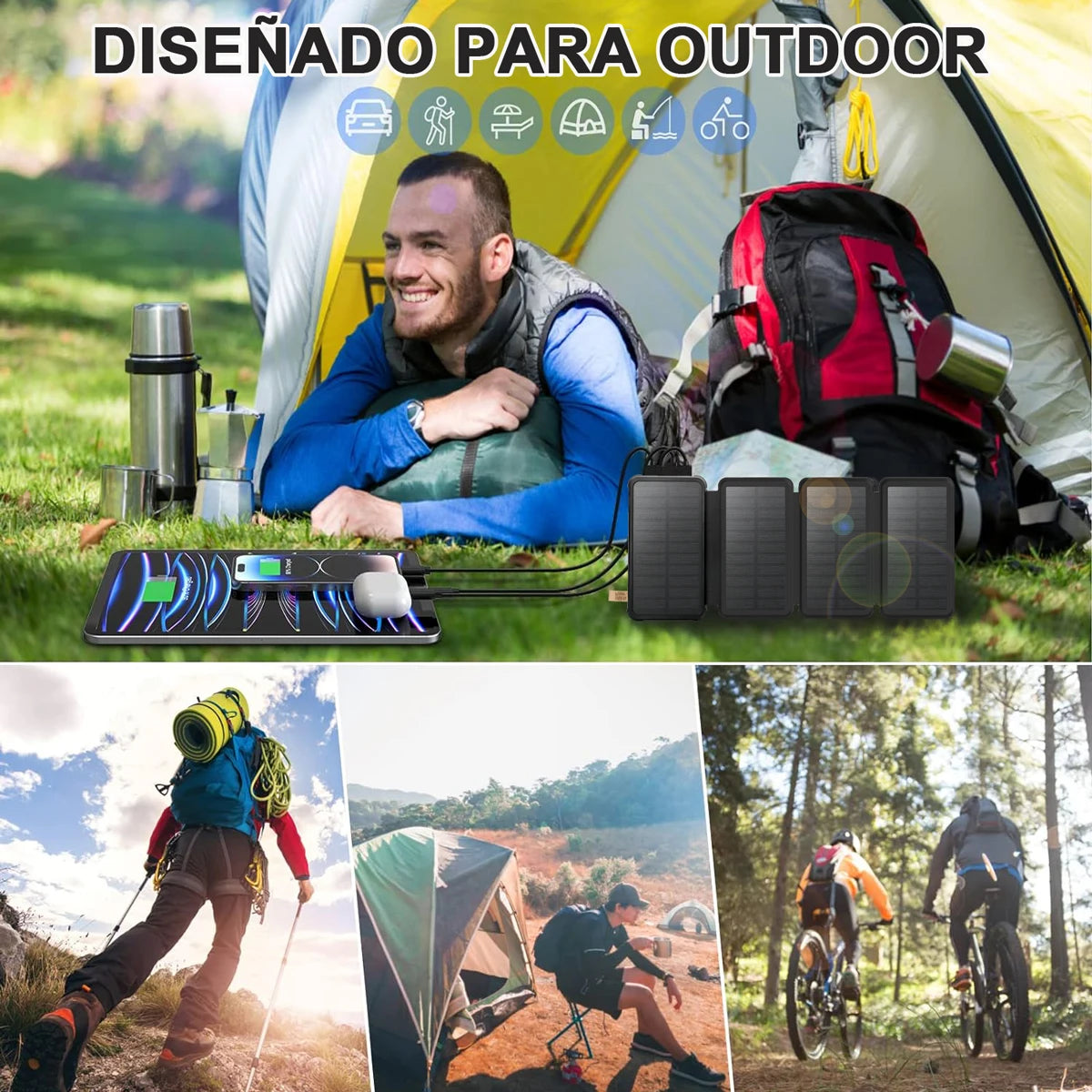 Chargeur Solaire Portable 20 000mAh – Idéal pour l’Extérieur - BLACKBEARD OUTDOOR INDUSTRIES