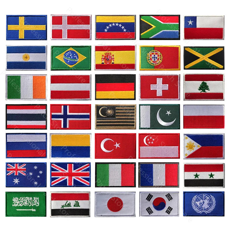 Patch Brodé Drapeau – international | Patch Militaire Tactique Velcro - BLACKBEARD OUTDOOR INDUSTRIES