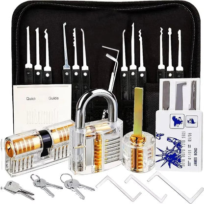 Kit de crochetage 12/18/24/32/33 pièces avec serrure transparente - BLACKBEARD OUTDOOR INDUSTRIES