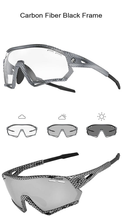 X-TIGER Lunettes de Cyclisme 5 Verres – UV400, Polarisées – Pour Vélo, Running, Pêche & Sports Extérieurs - BLACKBEARD OUTDOOR INDUSTRIES