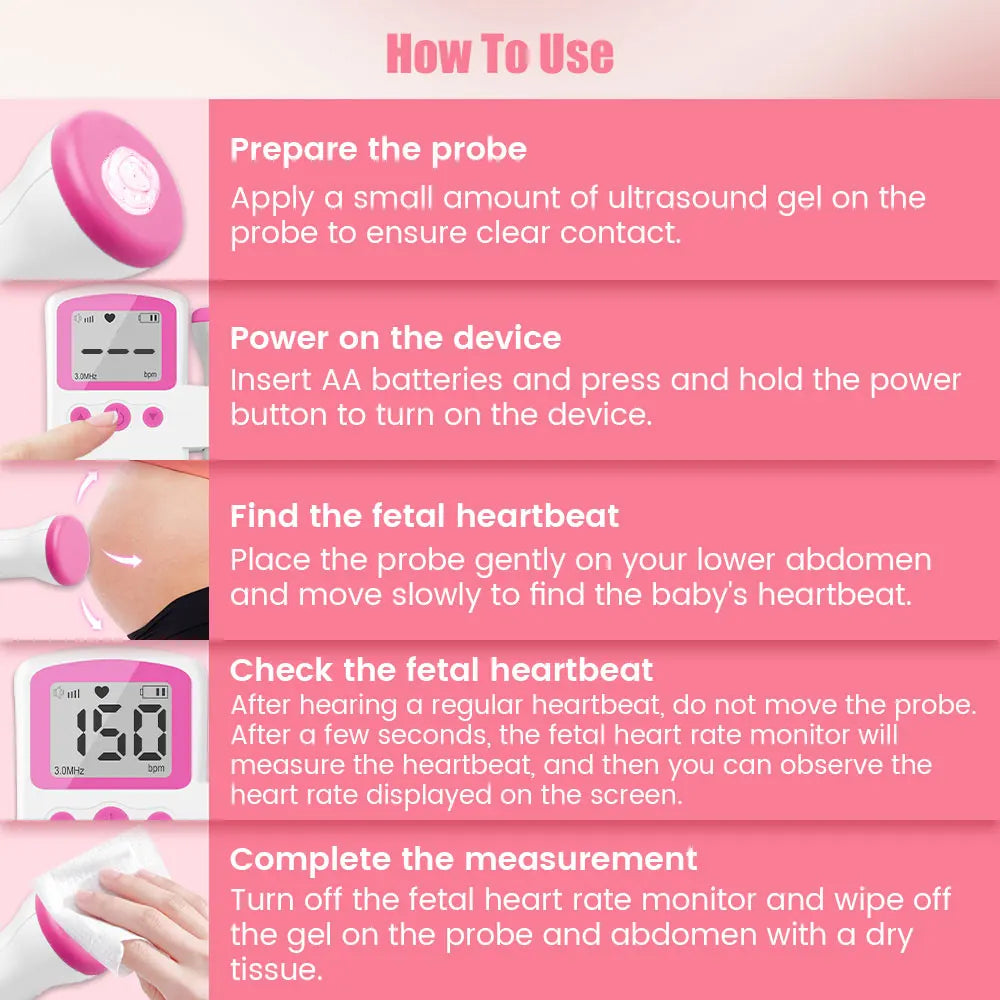 🎧 Doppler Fœtal 3 MHz – Détecteur de Battements de Cœur pour Bébé Ma boutique