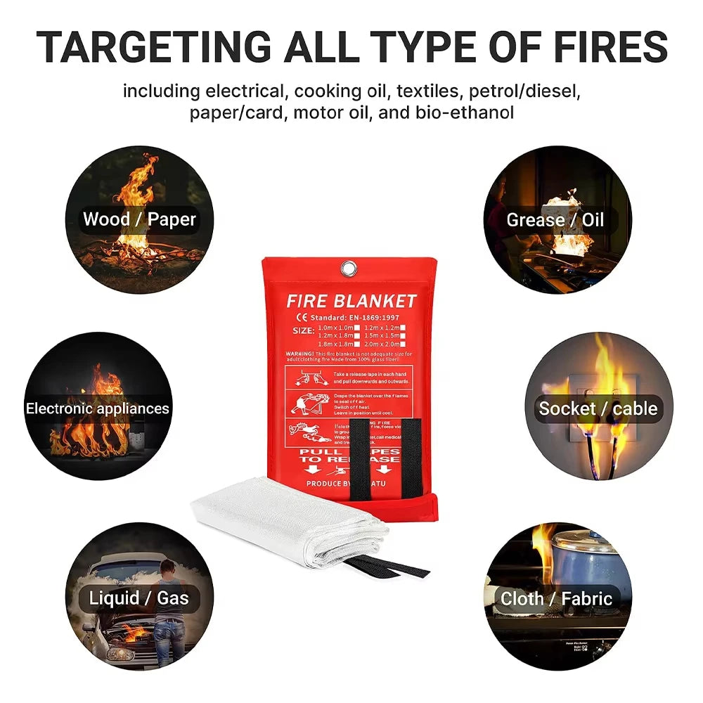 Couverture anti-feu en fibre de verre, 3 formats