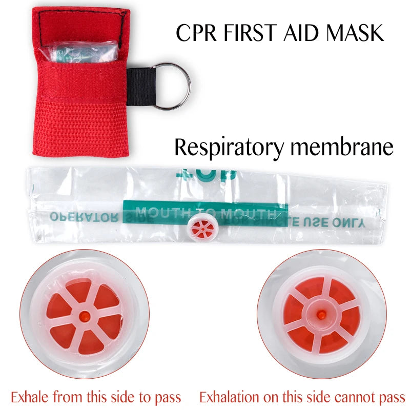 Masques bouche-à-bouche à valve avec pochette porte-clés – Lot de 50