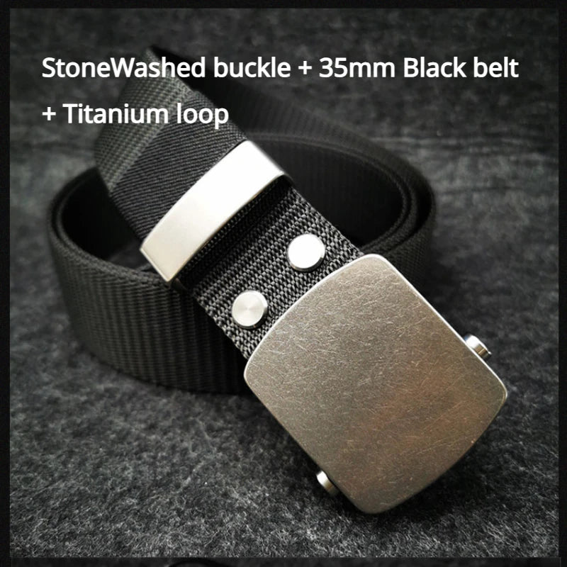Ceinture Tactique en Nylon avec Boucle Automatique en Titane Pur (35/38 mm) Ma boutique