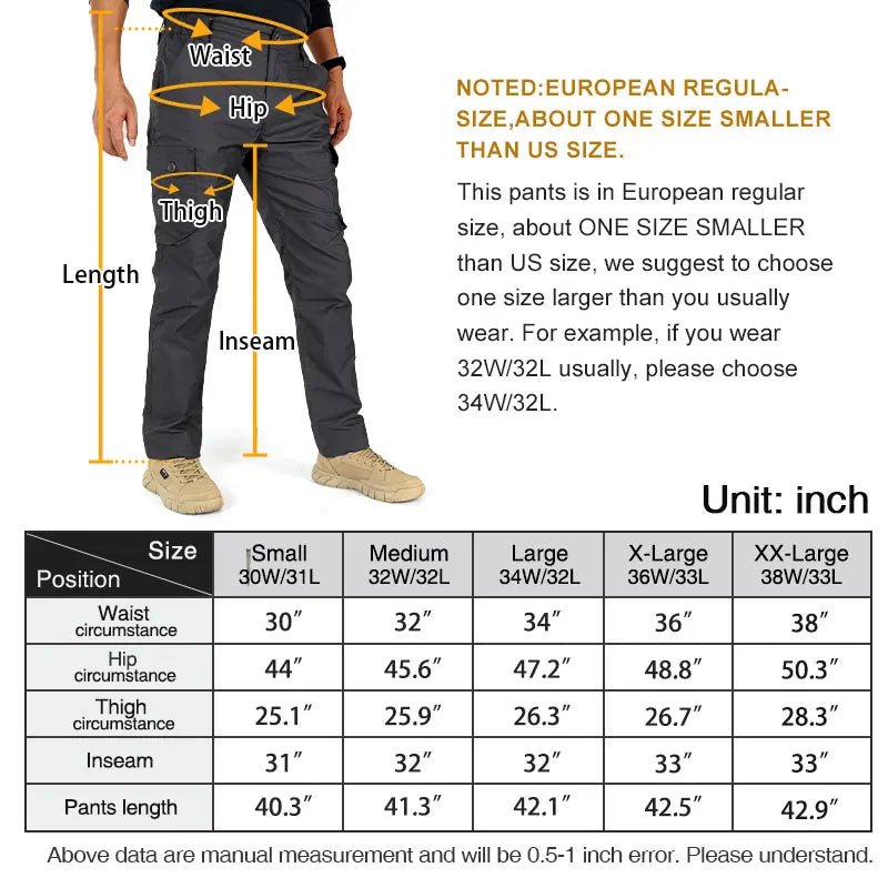 pantalon tactique idogear tailles