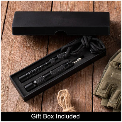 Stylo de Survie 10-en-1 – Défense Personnelle, Sifflet, Boussole, Brise-Vitre, EDC Outdoor