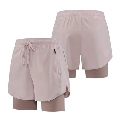 Shorts de Sport Femme 2-en-1 Taille Haute - Séchage rapide • Poche zippée • Confort anti-exposition - BLACKBEARD OUTDOOR INDUSTRIES